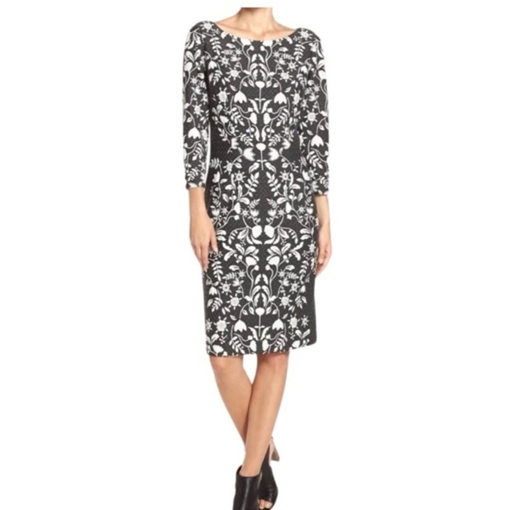 Eliza J Floral Jacquard Sheath Dress